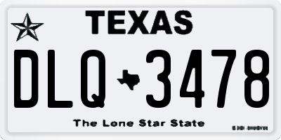 TX license plate DLQ3478
