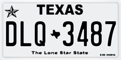 TX license plate DLQ3487