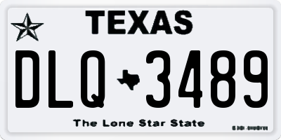 TX license plate DLQ3489