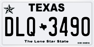 TX license plate DLQ3490