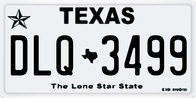 TX license plate DLQ3499