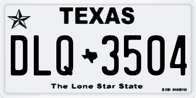 TX license plate DLQ3504