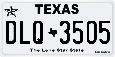 TX license plate DLQ3505