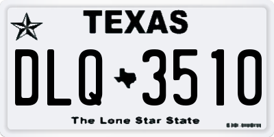 TX license plate DLQ3510