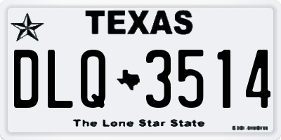 TX license plate DLQ3514
