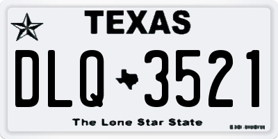 TX license plate DLQ3521