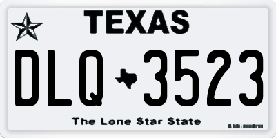 TX license plate DLQ3523