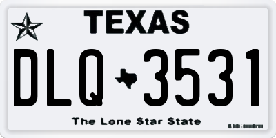 TX license plate DLQ3531