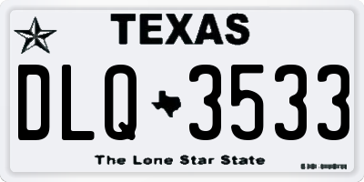 TX license plate DLQ3533