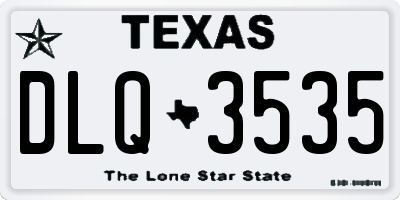 TX license plate DLQ3535