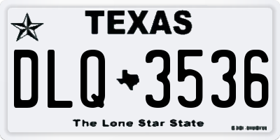 TX license plate DLQ3536