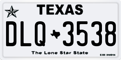 TX license plate DLQ3538