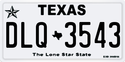 TX license plate DLQ3543