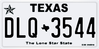 TX license plate DLQ3544