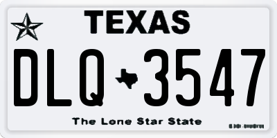 TX license plate DLQ3547