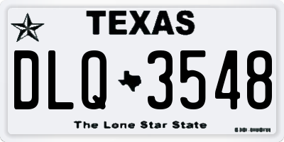TX license plate DLQ3548