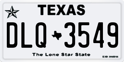 TX license plate DLQ3549