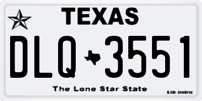 TX license plate DLQ3551