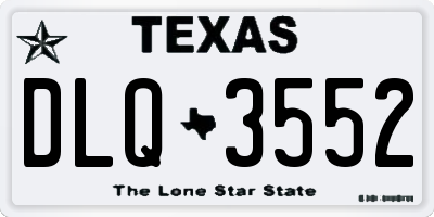 TX license plate DLQ3552