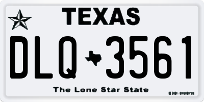 TX license plate DLQ3561