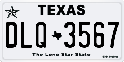 TX license plate DLQ3567
