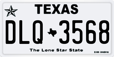 TX license plate DLQ3568