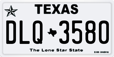 TX license plate DLQ3580