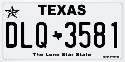 TX license plate DLQ3581