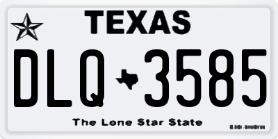 TX license plate DLQ3585
