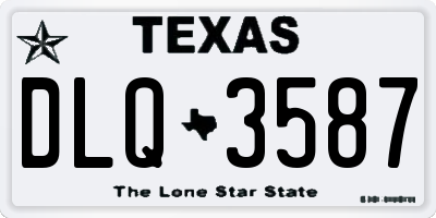 TX license plate DLQ3587