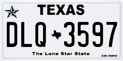 TX license plate DLQ3597