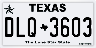 TX license plate DLQ3603