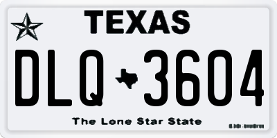 TX license plate DLQ3604
