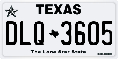TX license plate DLQ3605