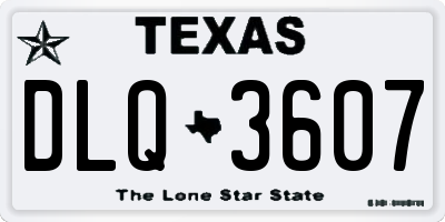 TX license plate DLQ3607