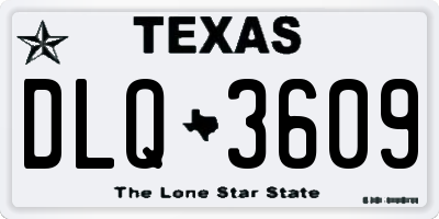 TX license plate DLQ3609