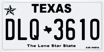TX license plate DLQ3610