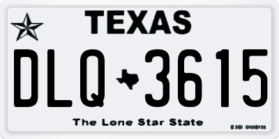 TX license plate DLQ3615