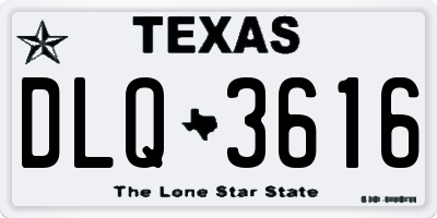 TX license plate DLQ3616
