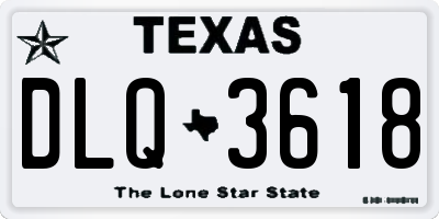TX license plate DLQ3618