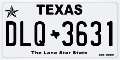 TX license plate DLQ3631