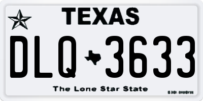 TX license plate DLQ3633