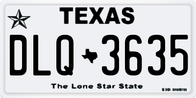 TX license plate DLQ3635