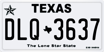 TX license plate DLQ3637