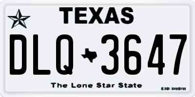 TX license plate DLQ3647