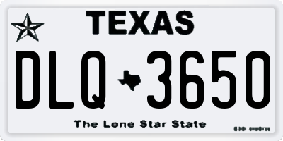 TX license plate DLQ3650