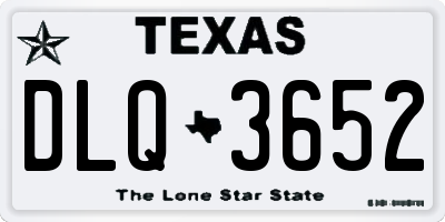 TX license plate DLQ3652