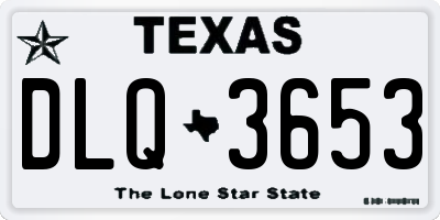 TX license plate DLQ3653
