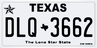 TX license plate DLQ3662