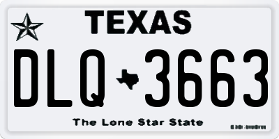 TX license plate DLQ3663